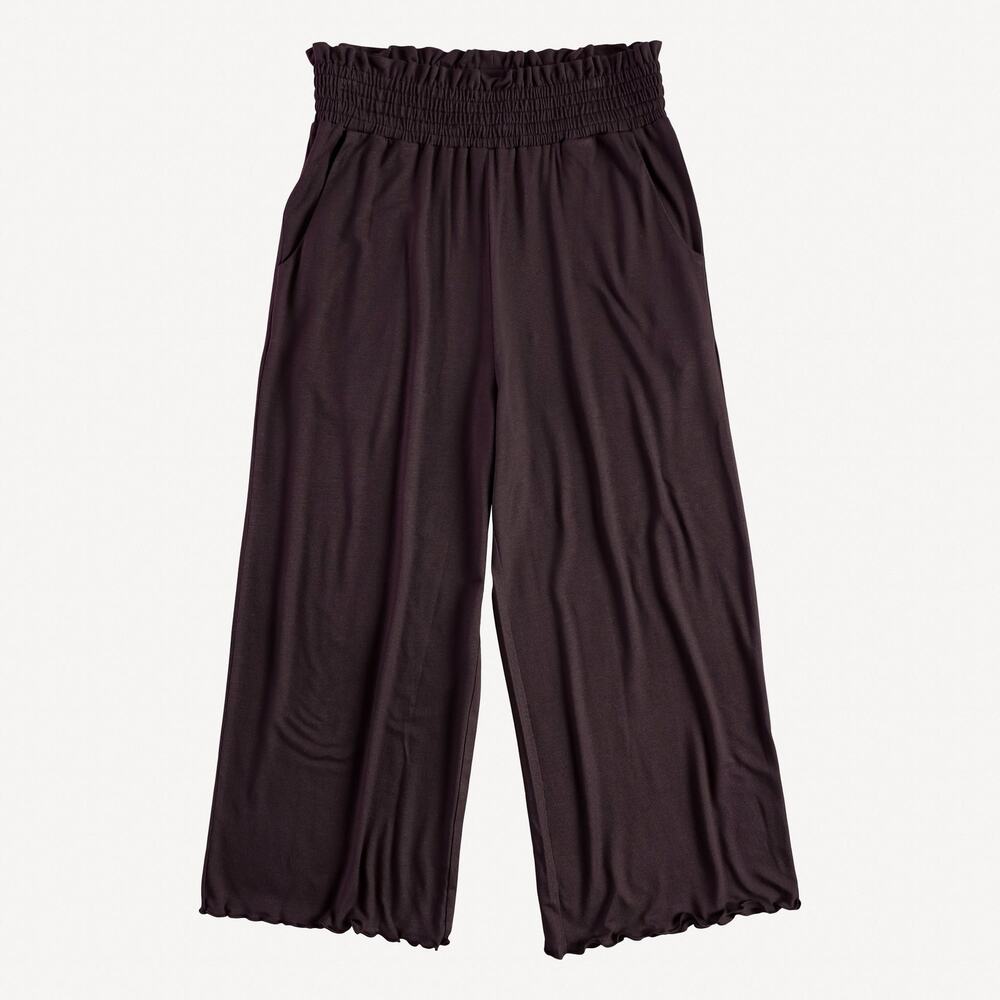 Kate Quinn Raisin Purple Tween Cropped Gaucho  Pants 7/8 Bamboo